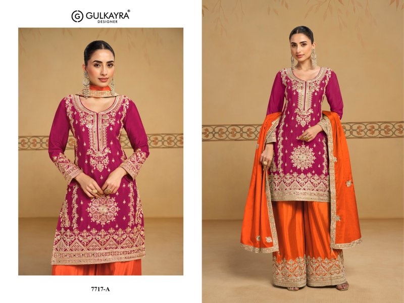 Reva By Gulkayra Real Chinon Embroidery Readymade Suits